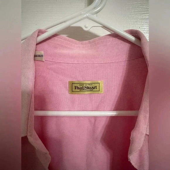 GORGEOUS Paul Stuart mens XLL pink button up casual cotton shirt EUC - Picture 8 of 15